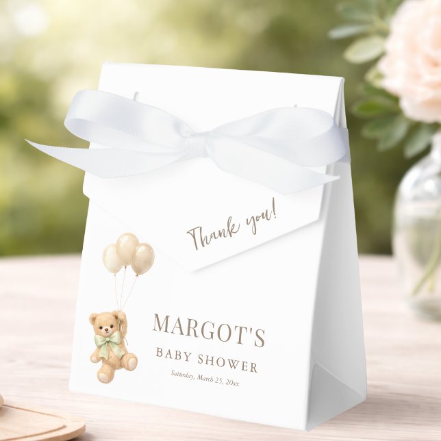 Simple Teddy Bear Theme Baby Shower Favour Box (Creator Uploaded)