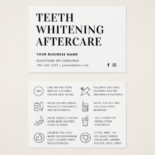 Simple Teeth Whitening Aftercare Instruction Card