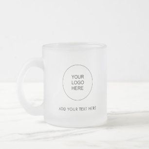 Simple Template Add Company Logo Text Modern Frosted Glass Coffee Mug