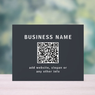 Simple Template for your QR code   Dark Grey Acrylic Sign