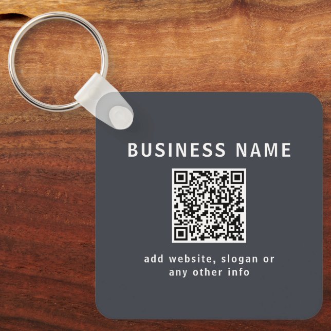 Simple Template for your QR code | Dark Grey Key Ring (Front)
