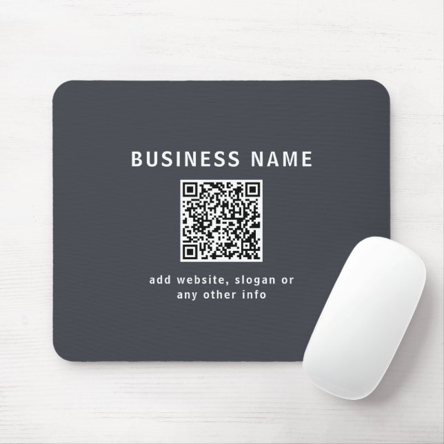 Simple Template for your QR code | Dark Grey Mouse Mat (With Mouse)