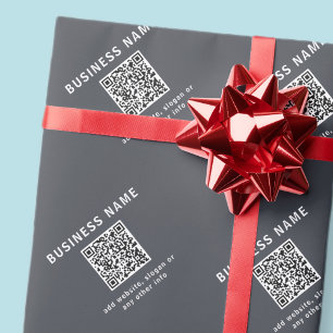 Simple Template for your QR code Dark Grey Wrapping Paper