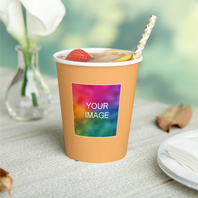 Simple Template Modern Elegant Custom Upload Photo Paper Cups (Insitu)