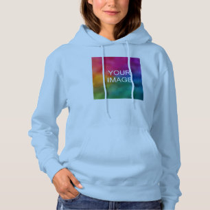 Simple Template Upload Photo to Womens Light Blue Hoodie