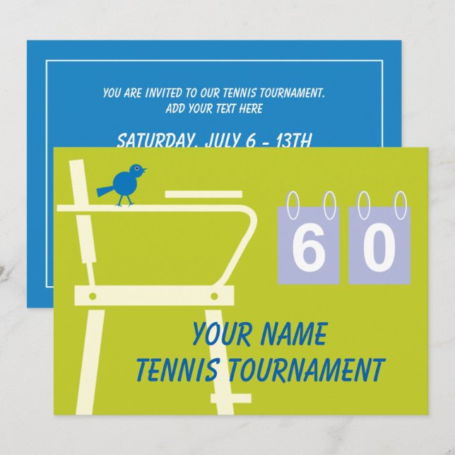 Simple tennis tournament invitation template (Front/Back)