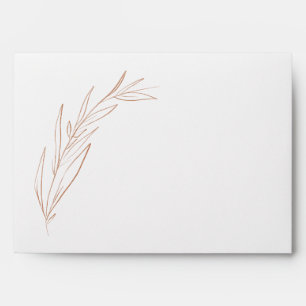 Simple Terra Cotta Wedding Return Address on Back Envelope