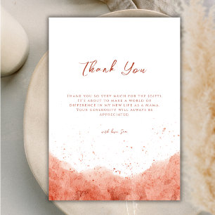 Simple Terracotta Boho Desert Baby Shower Thank You Card