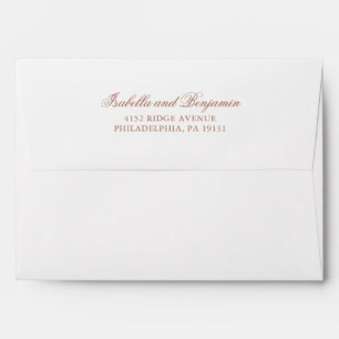 Simple Terracotta Calligraphy Elegant Wedding Envelope