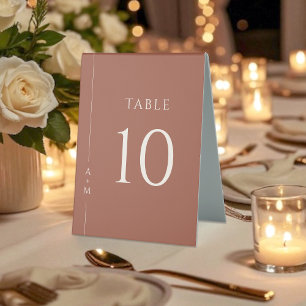 Simple Terracotta Classic Elegant Table Number