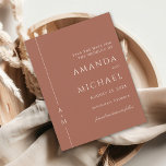 Simple Terracotta Classic Monogram Save the Date<br><div class="desc">Simple, elegant and tasteful, this classic terracotta wedding Save the Date card features a thin line border along the left edge with the bride and groom's monogram initial. A combination of timeless elegant serif font paired with a traditional script font adds simple elegance to the design. You can add, remove...</div>