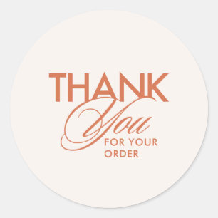 Simple Terracotta Customer Thank You Script Classic Round Sticker