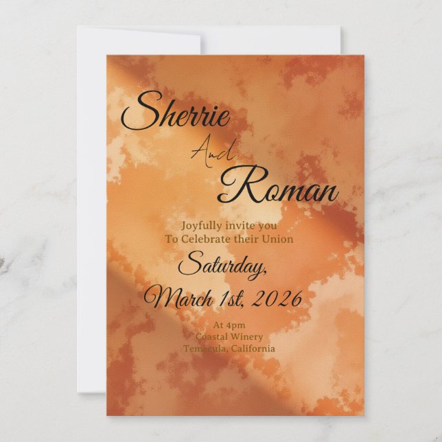 Simple terracotta invatation invitation (Front)
