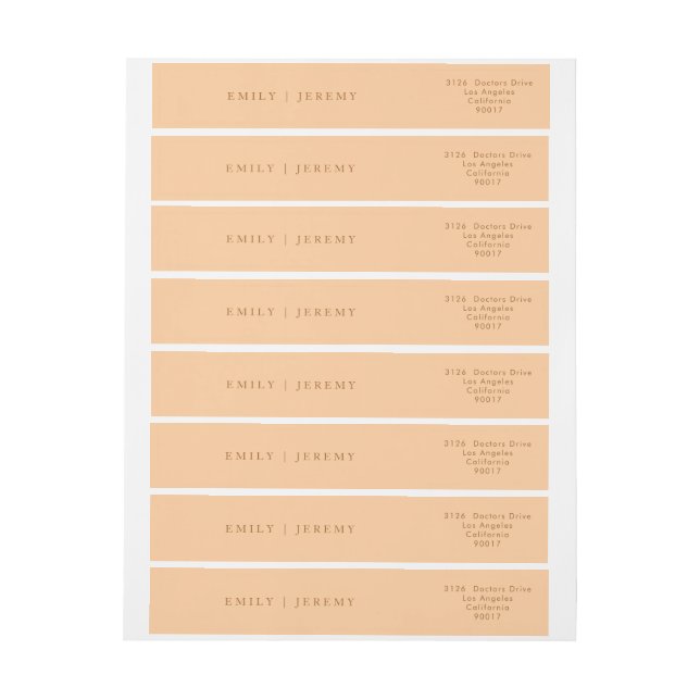 Simple Terracotta Modern Calligraphy Wedding Wrap Around Label (Sheet)
