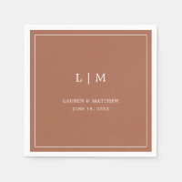 Simple Terracotta Monogram Elegant Wedding