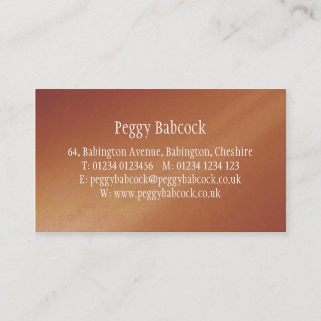 Simple Terracotta Orange Gradient Business Card (Front)