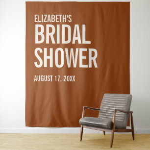 Simple Terracotta Typography Bridal Shower Tapestry