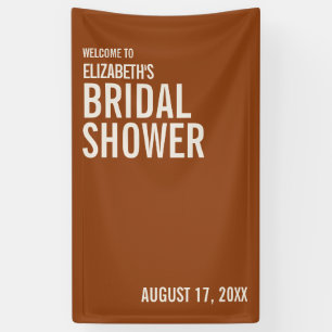 Simple Terracotta Typography Bridal Shower Welcome Banner
