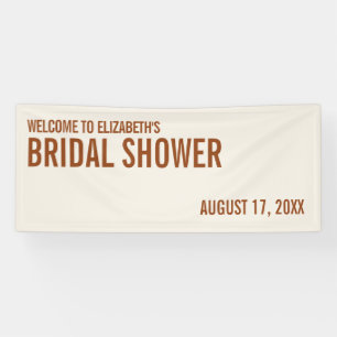 Simple Terracotta Typography Bridal Shower Welcome Banner