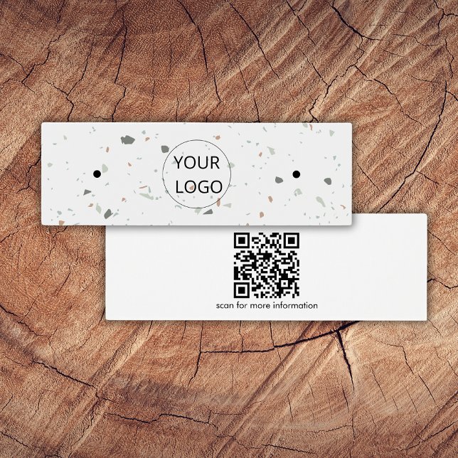 Simple Terrazzo QR Code Earring Mini Display Card (Creator Uploaded)