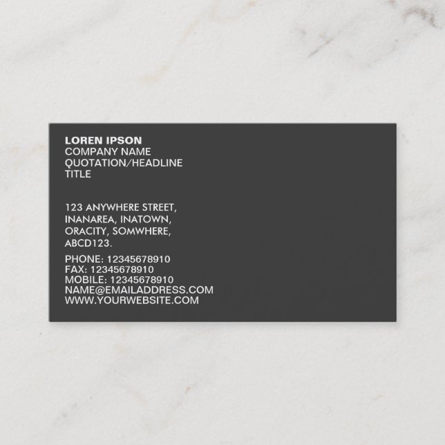 Simple Text 02 - Grey Business Card (Front)