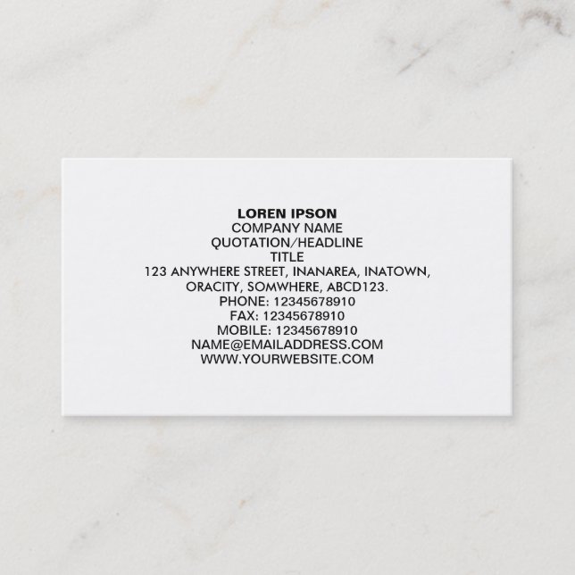 Simple Text 03 - White Business Card (Front)