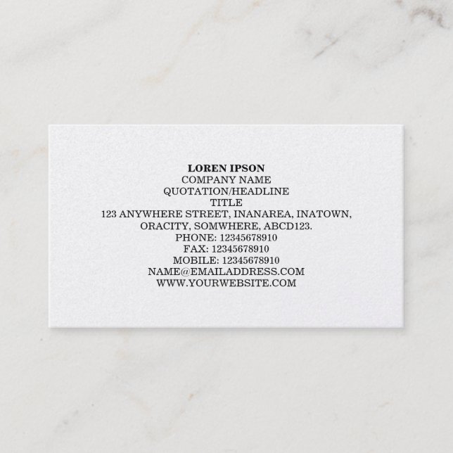 Simple Text 03 - White (Gold Card) Business Card (Front)