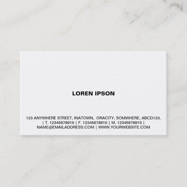 Simple Text 08 - White Business Card (Front)