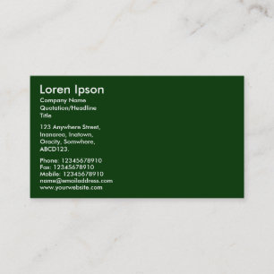 Simple Text - Dark Green Business Card