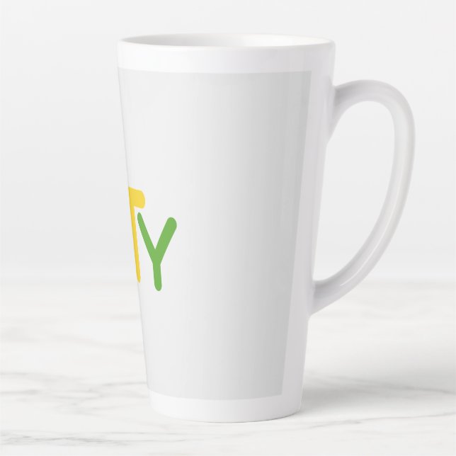 Simple text design latte mug (Right)