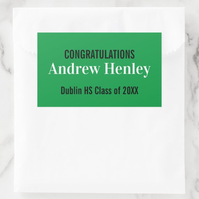 Simple Text Graduation Party Favour Rectangular Sticker (Bag)