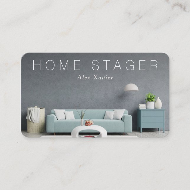 simple text house stager business card (Front)