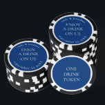 Simple Text Names Date Wedding Blue Drink Token<br><div class="desc">Simple Text Names Date Wedding Mid Blue Drink Token. Easily personalise with your names and wedding date. Background and text Colours can be changed if you wish via the edit further option, </div>