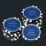 Simple Text Names Date Wedding Blue Drink Token<br><div class="desc">Simple Text Names Date Wedding Mid Blue Drink Token. Easily personalise with your names and wedding date. Background and text Colours can be changed if you wish via the edit further option, </div>