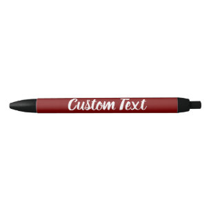 Simple Text on Dark Red with White Script Template Black Ink Pen