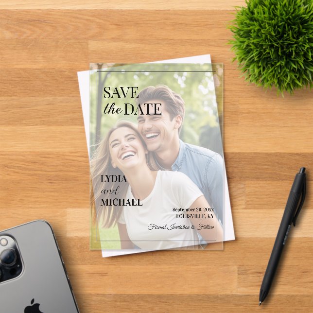Simple Text Overlay Photo Acrylic Invitations (Insitu (Invitation Card))