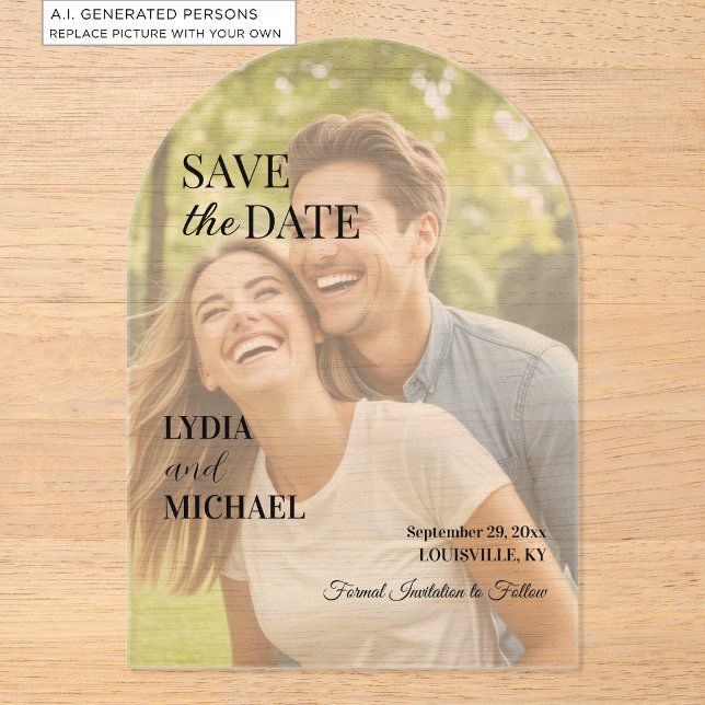 Simple Text Overlay Photo Acrylic Invitations (Creator Uploaded)
