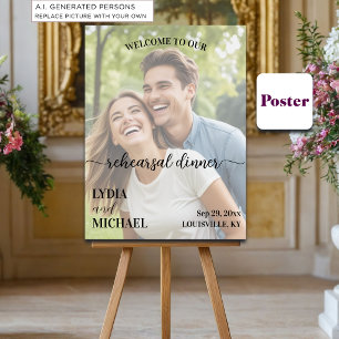 Simple Text Overlay Photo Rehearsal Dinner Poster
