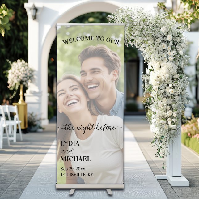 Simple Text Overlay Photo The Night Before Retractable Banner (Creator Uploaded)
