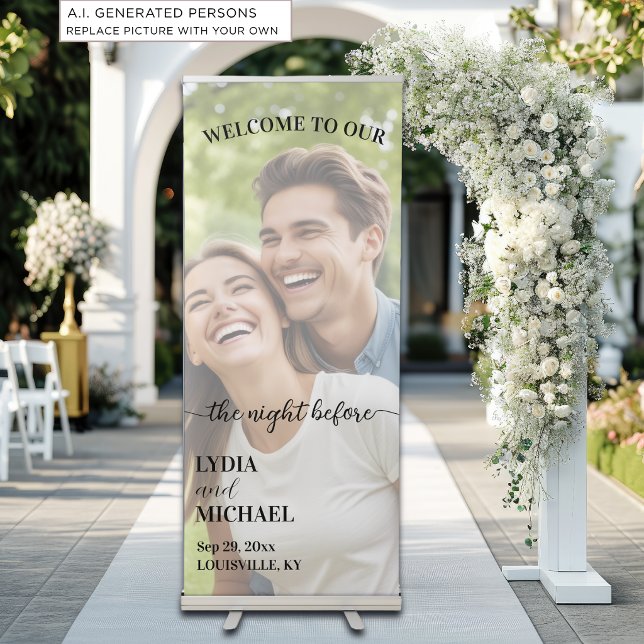 Simple Text Overlay Photo The Night Before Retractable Banner (Creator Uploaded)