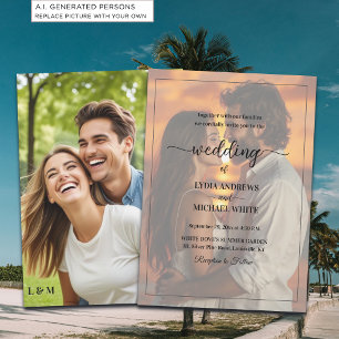 Simple Text Overlay Photo Wedding Invitation