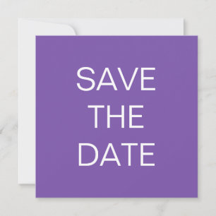 Simple Text Purple Wedding Square Save The date