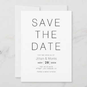Simple text save the date invitation