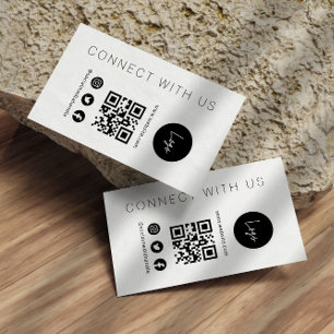 simple text Social media QR Code business card