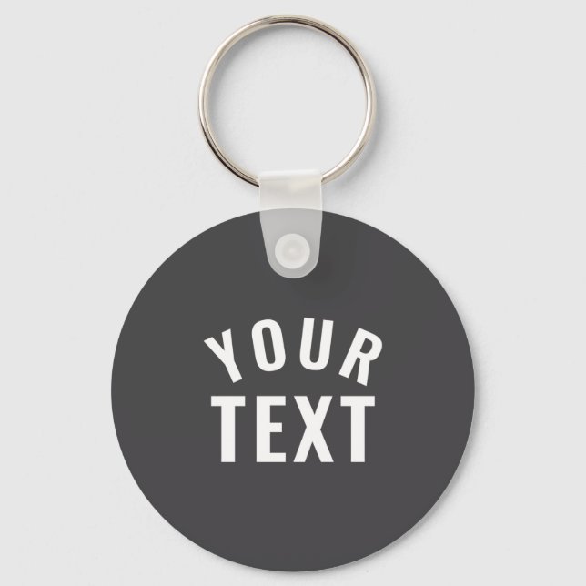 Simple Text Template Womens Long Sleeve Black  Key Ring (Front)