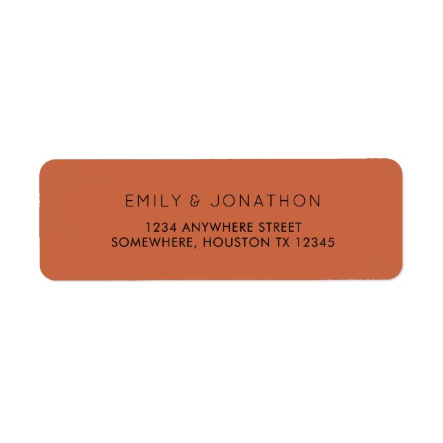 Simple Text Terracotta Return Name Address (Front)