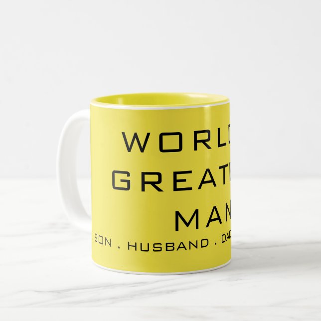 Simple Text Typography Two-Tone Coffee Mug (Front Left)