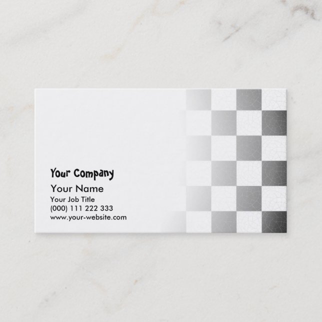 Simple textured chequerboard business card (Front)