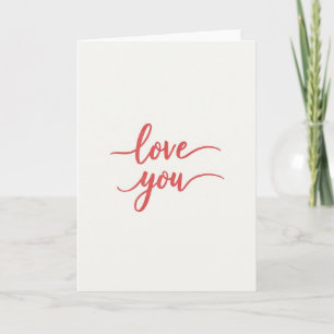 Simple Textured Script Love You Card