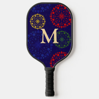 Simple textured snowy mandala pickleball paddle